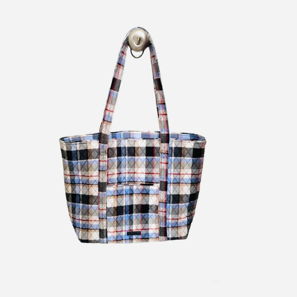 Vera Bradley Large Vera Tote Purse Shoulder Bag  Perfect Plaid Multicolor